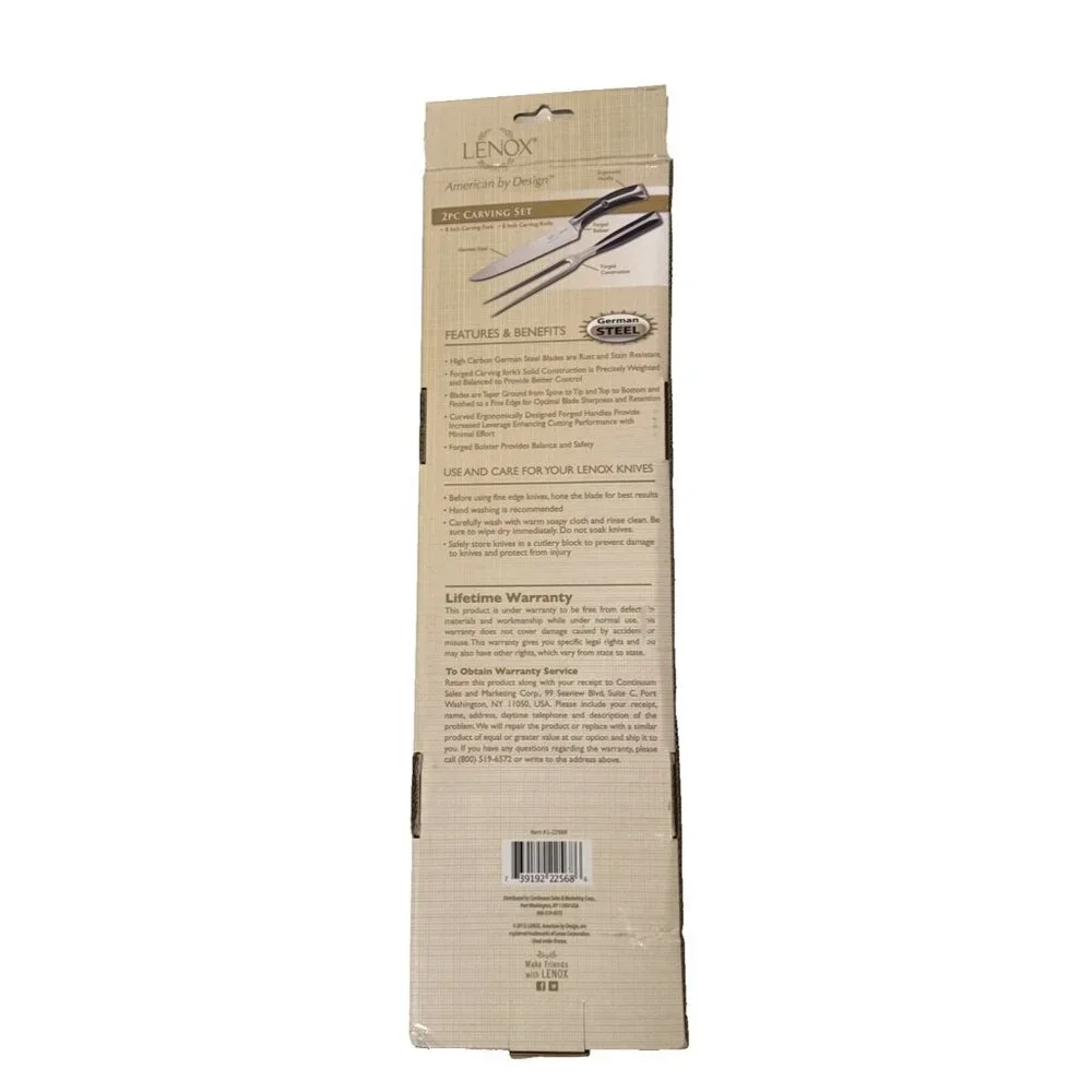 Lenox American By Design 2 Piece German Steel Carving Set